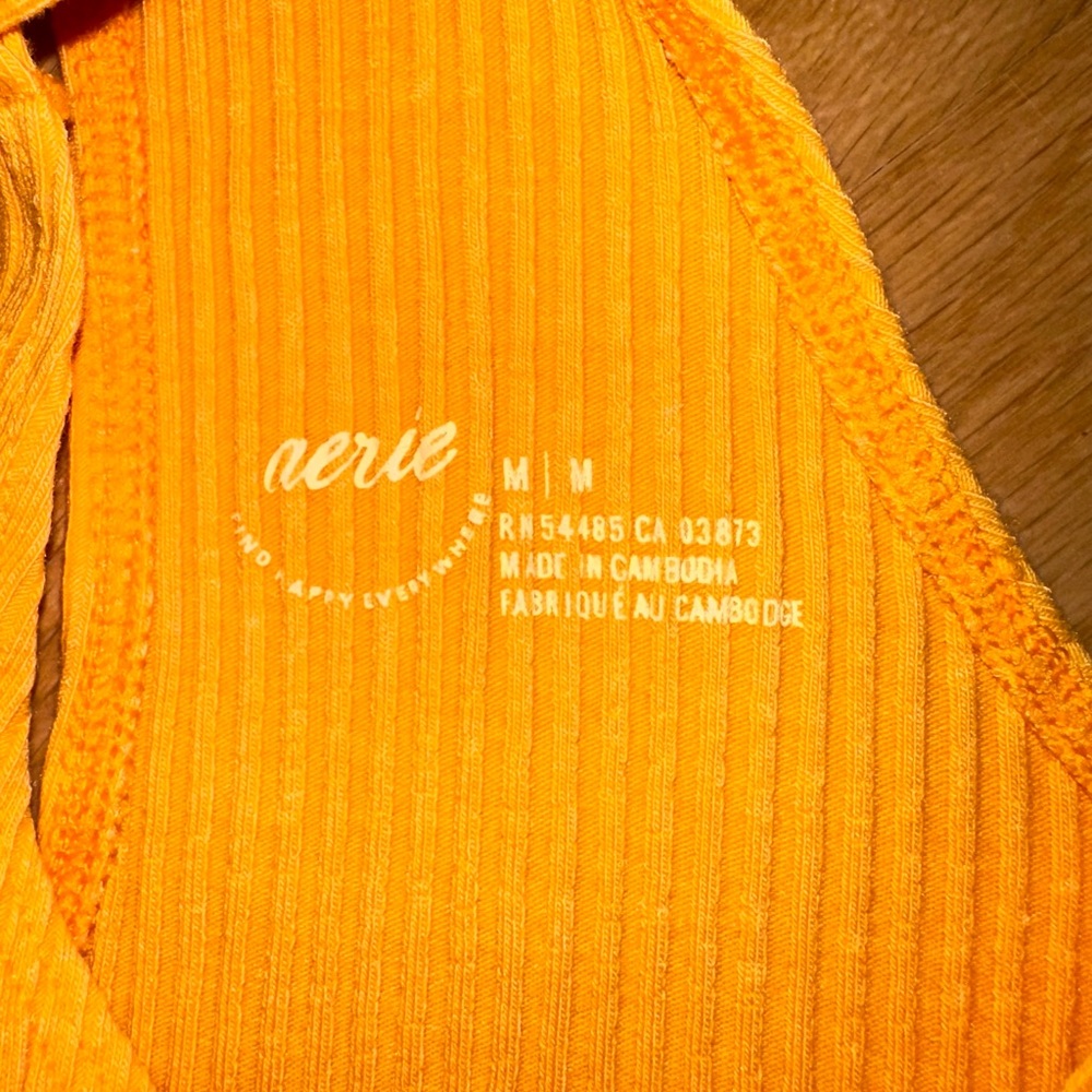 Orange One-Shoulder Ribbed Top - Picture 2 of 2